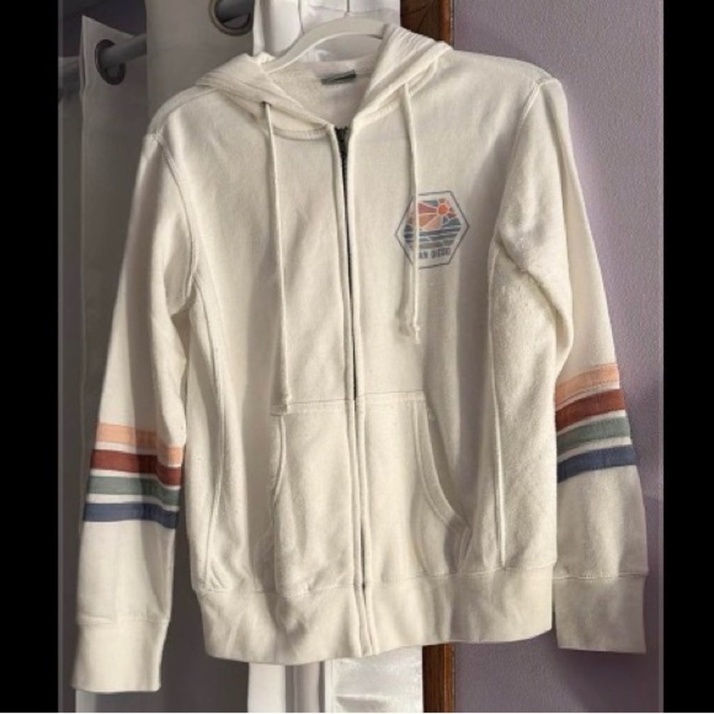 San Diego White Zip-Up Hoodie